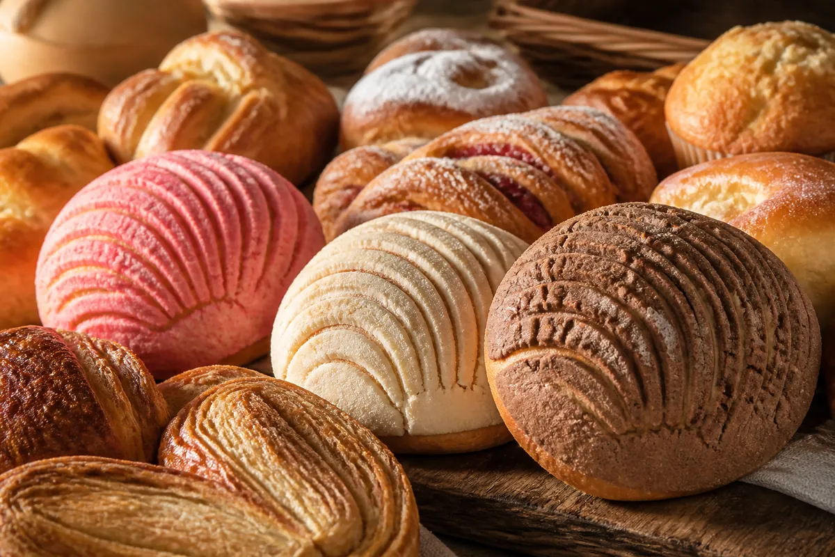 Texturas de pan dulce recién horneado